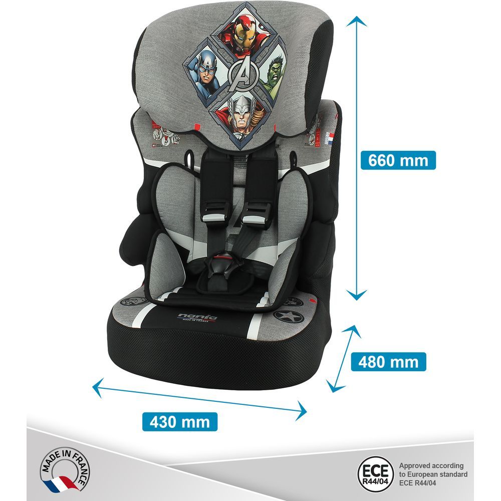 Nania - Avengers Heroes Beline Carseat For Group 1/2/3 - Grey 