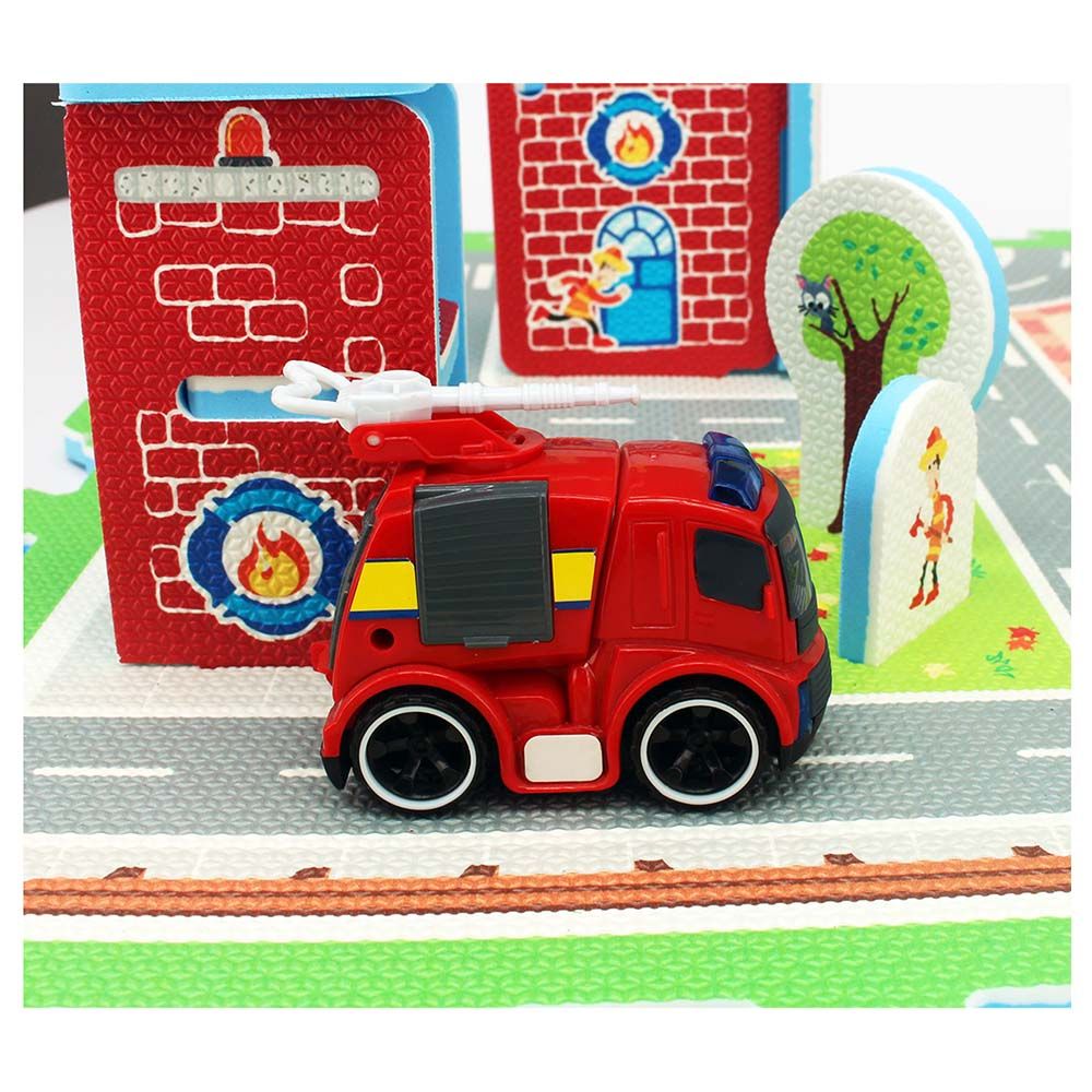 Sunta - Fire Station Adventures With Fire Engine Puzzle Mat