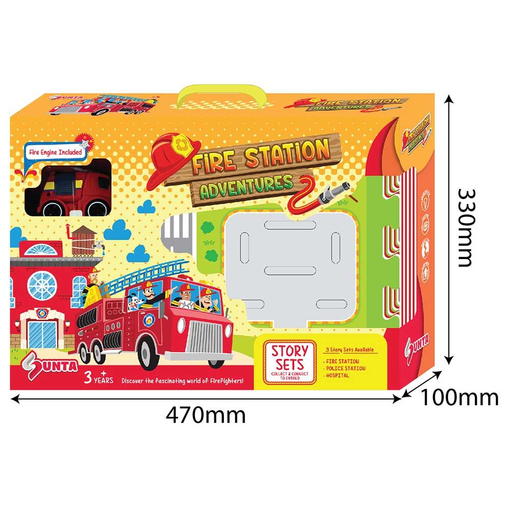 Sunta - Fire Station Adventures With Fire Engine Puzzle Mat