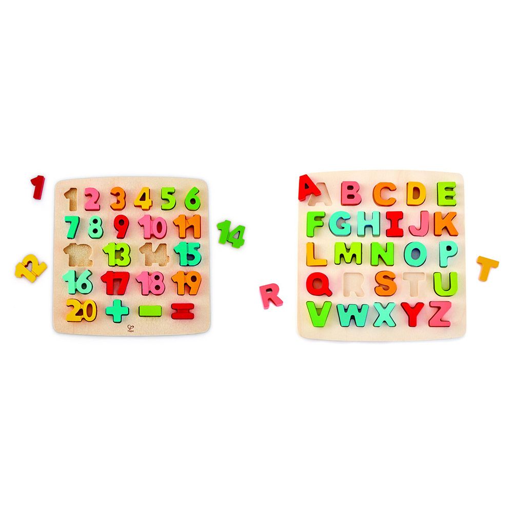 Hape - Chunky Alphabet and Number Math Wooden Puzzle Set (Exclusive)