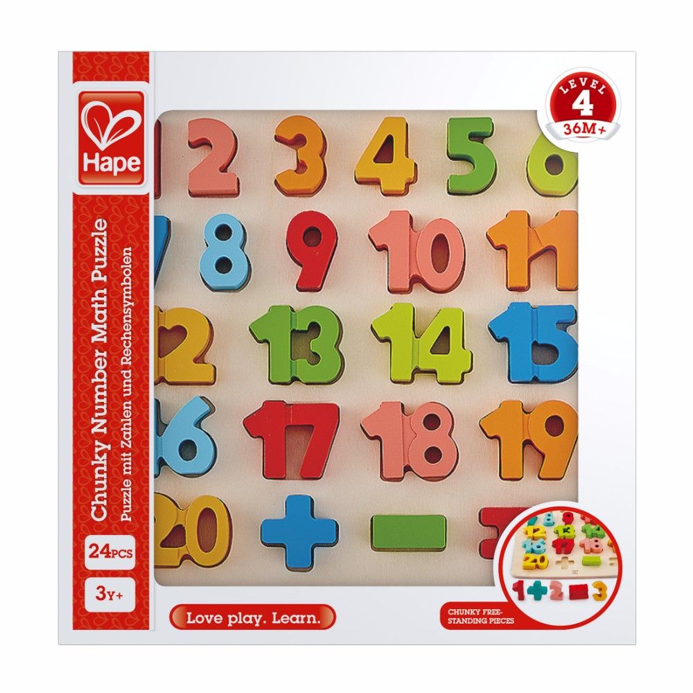 Hape - Chunky Alphabet and Number Math Wooden Puzzle Set (Exclusive)