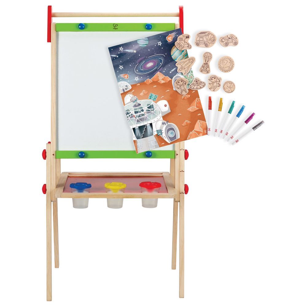 Hape - All-in-1 Magnetic Wooden Easel w/ DIY Magnets - 22pcs