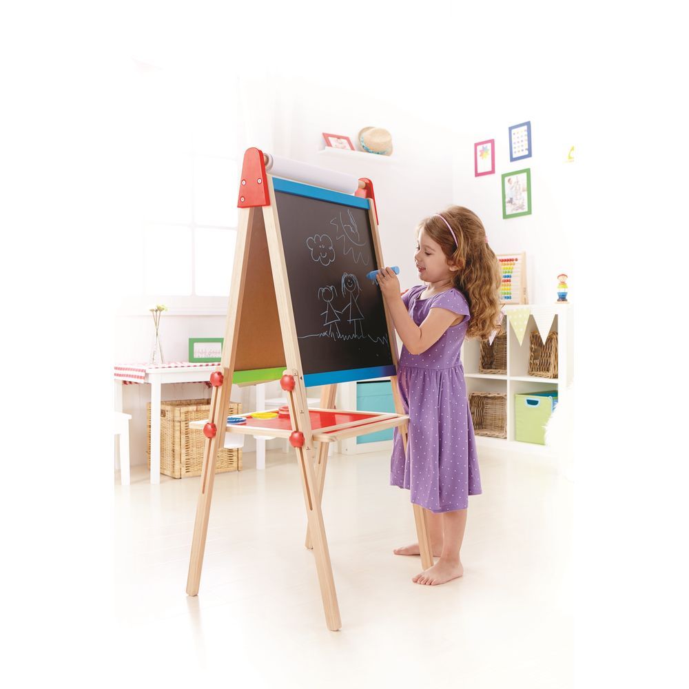 Hape - All-in-1 Magnetic Wooden Easel w/ DIY Magnets - 22pcs