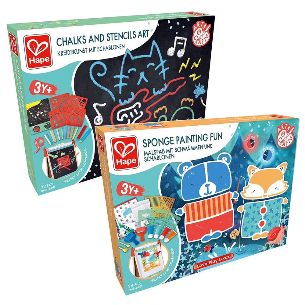 Hape - Arts and Craft Draw & Paint Activity Kit - 2 Sets 