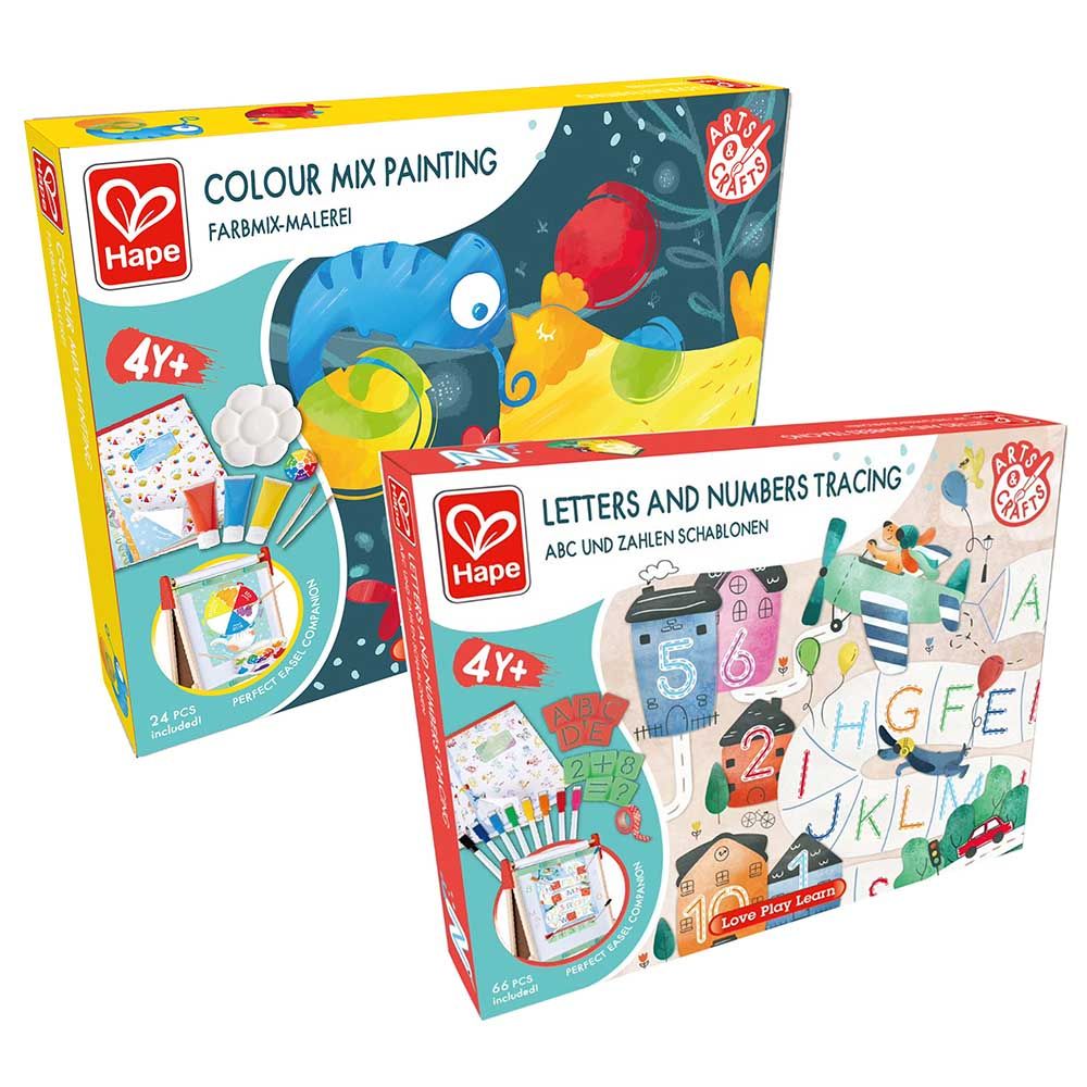 Hape - Letters Numbers Tracing & Painting Activity Kit - 2 sets