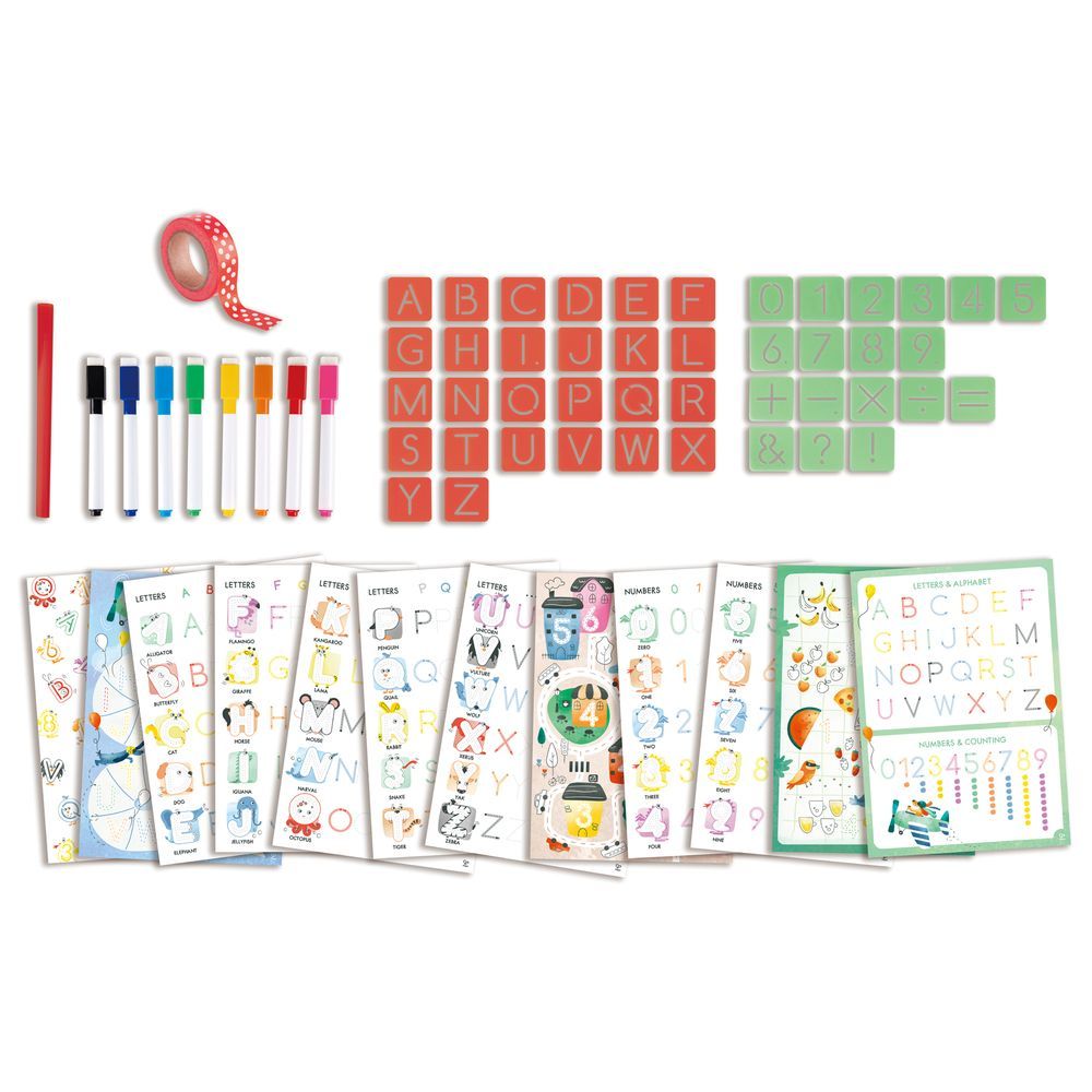 Hape - Letters Numbers Tracing & Painting Activity Kit - 2 sets