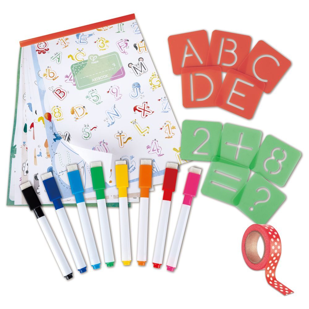 Hape - Letters Numbers Tracing & Painting Activity Kit - 2 sets