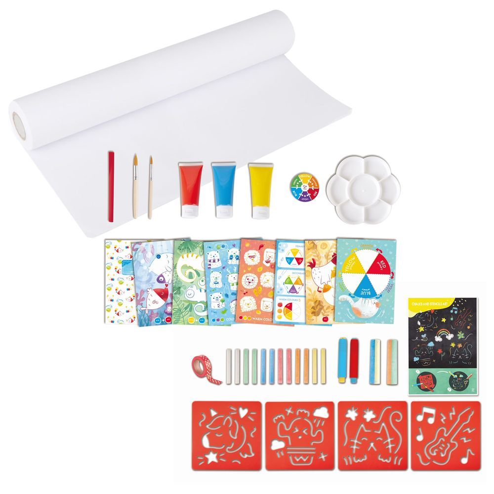 Hape - Art & Paint Activity Kit with Art Paper Roll for Easels 