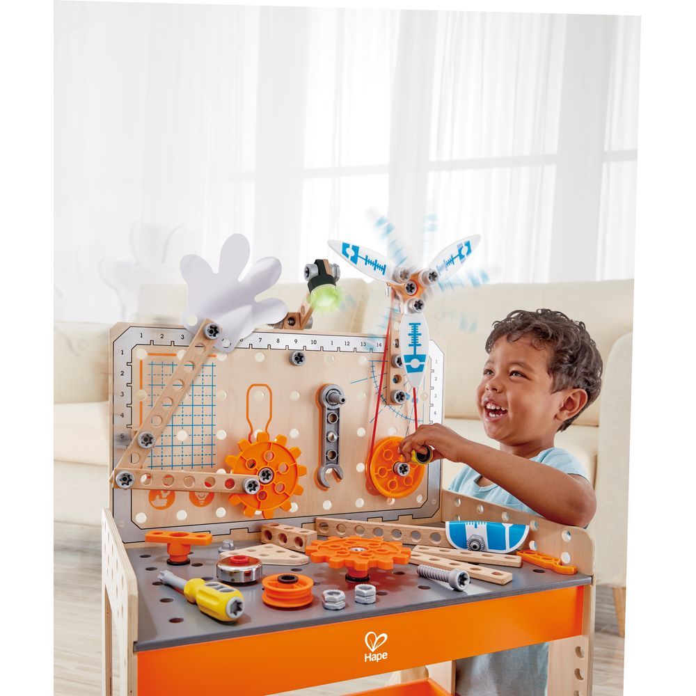 Hape - Junior Inventor Deluxe Science Workbench w/ Tool Belt Set