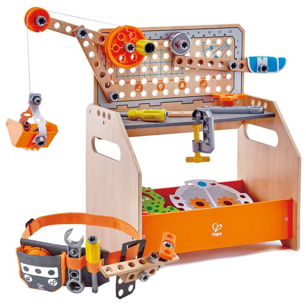 Hape - Junior Inventor Scientific Workbench and Tool Belt Set 