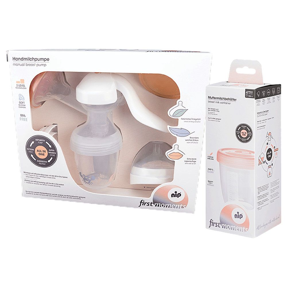 Nip - All-in-One Manual Breast Pump & Milk Container - 4pcs