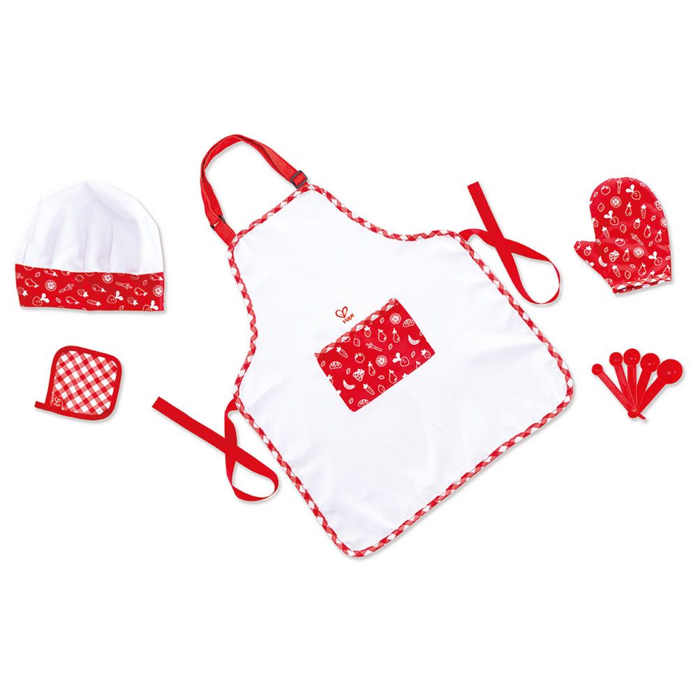 Hape - Cook'N Serve Kitchen w/ Fan Fryer & Little Chef Apron Set 5pcs