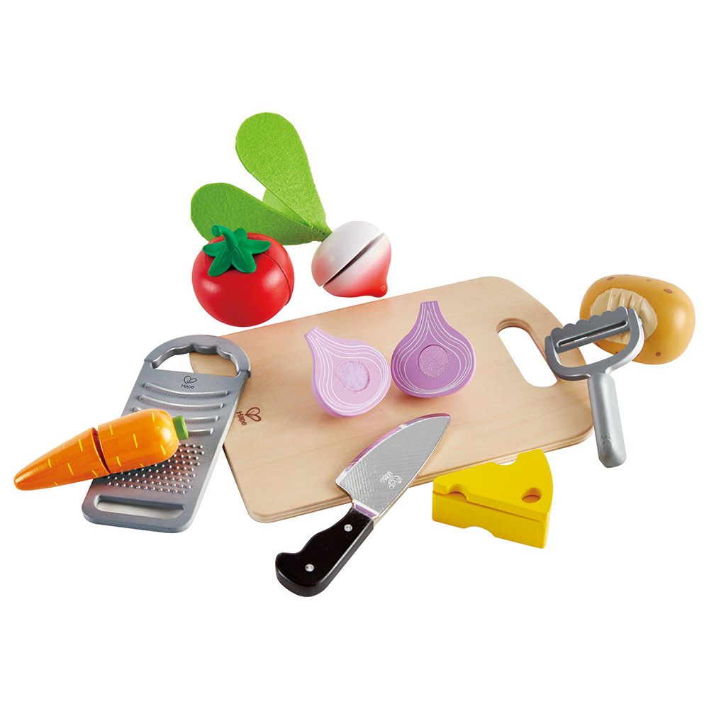 Hape - Kid's Cooking Essentials Wooden Toys - 19pcs