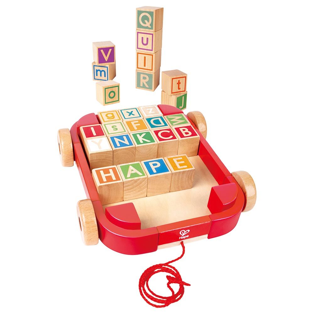 Hape - Pull-along Cart W/ Stacking Blocks