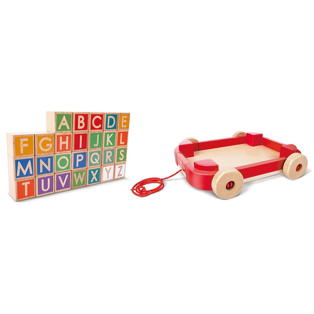 Hape - Pull-along Cart W/ Stacking Blocks