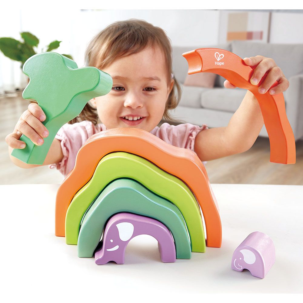 Hape - Safari Elephant Stacking Blocks