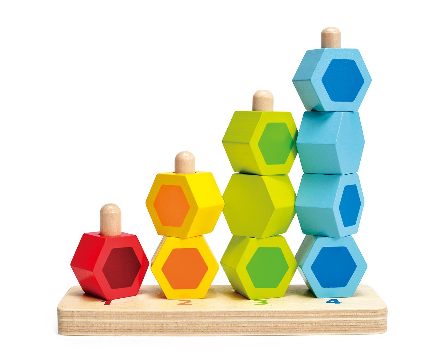 Hape - Counting Stacker Wooden Blocks Building Puzzle - 11pcs 