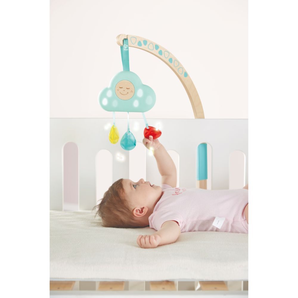 Hape - Musical Cloud Light Baby Crib Mobile Toy - Blue