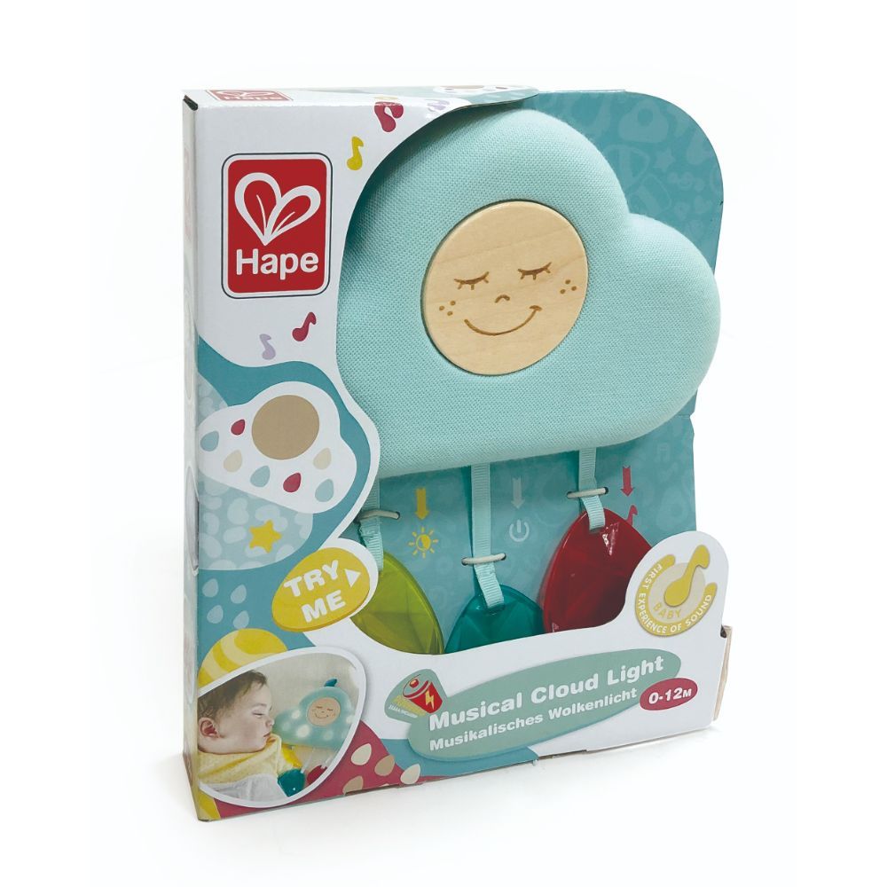 Hape - Musical Cloud Light Baby Crib Mobile Toy - Blue