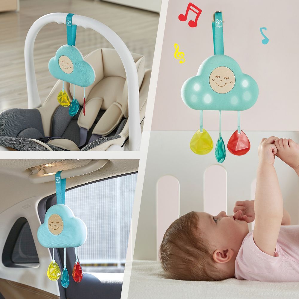 Hape - Musical Cloud Light Baby Crib Mobile Toy - Blue