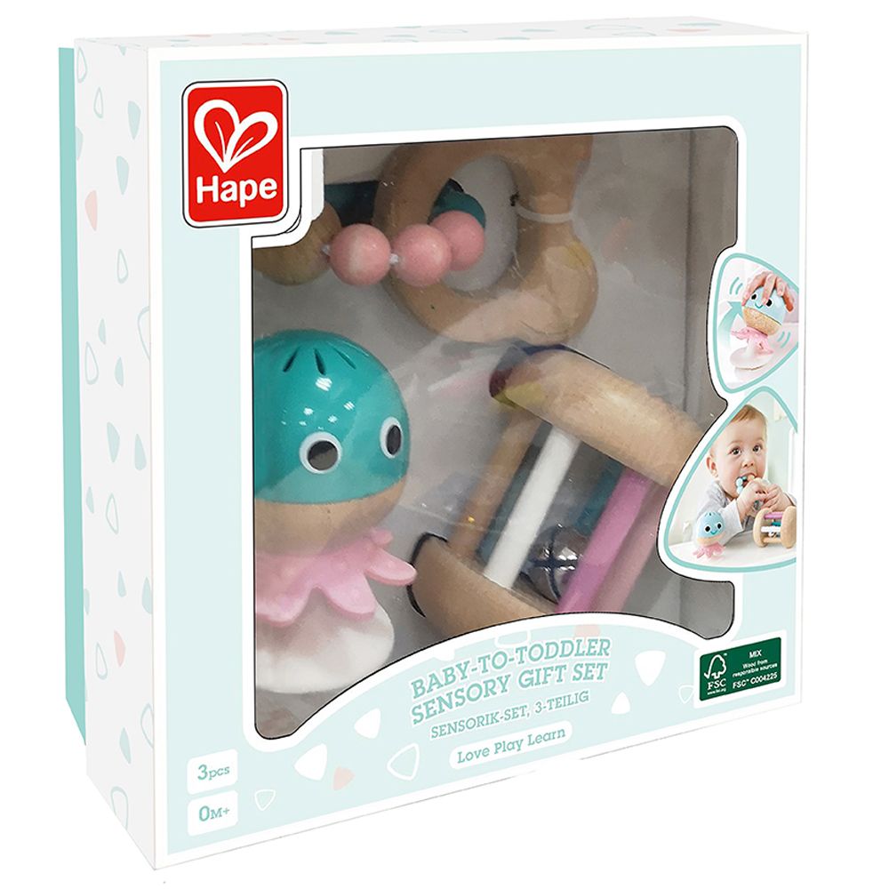 Hape-Baby to Toddler Sensory Gift Set-3pcs