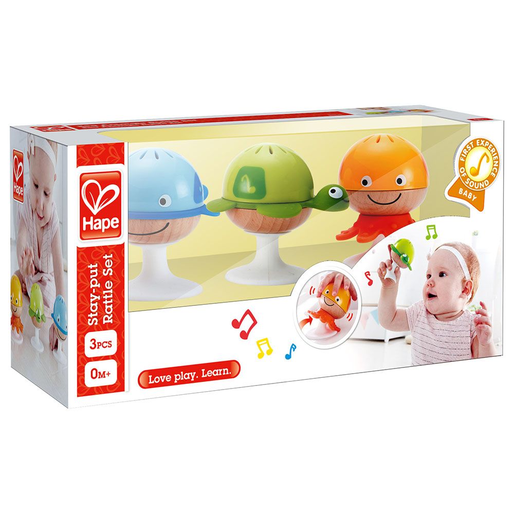 Hape - Stay-Put Rattle Set