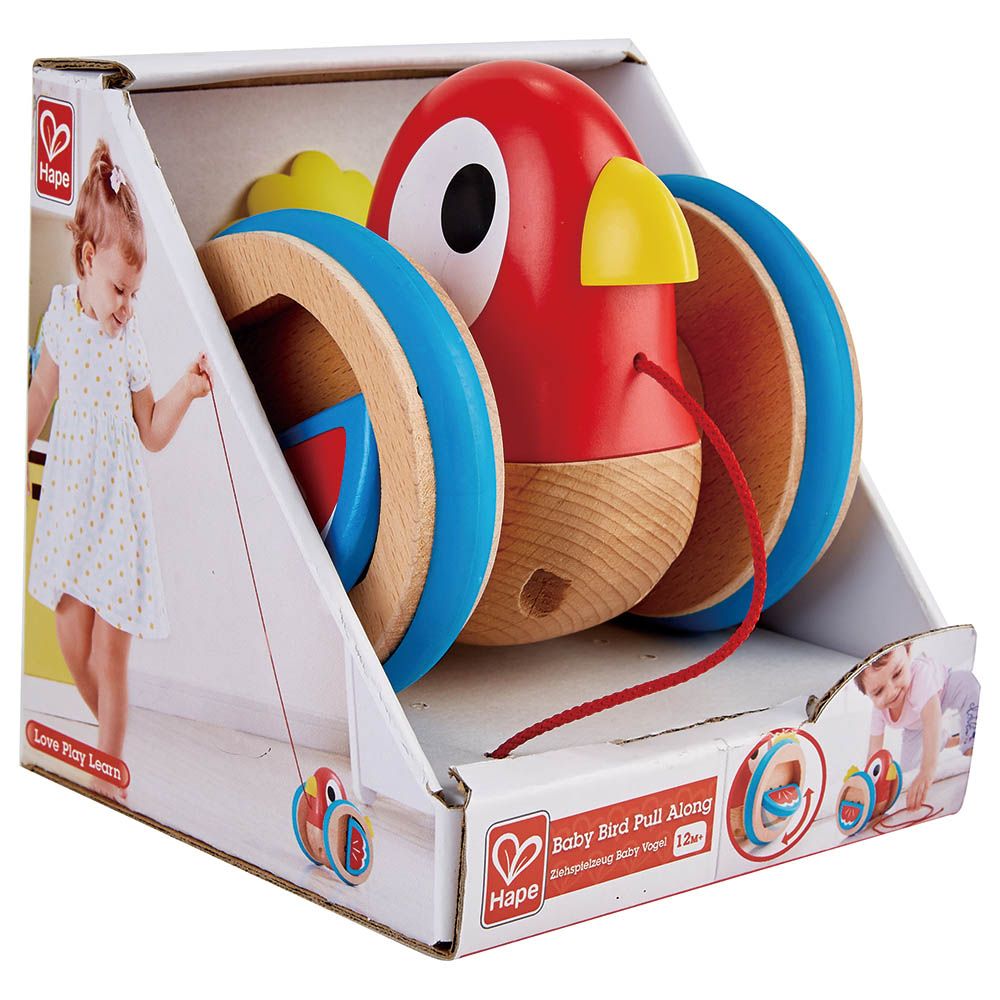 Hape - Baby Bird Pull Along - Red