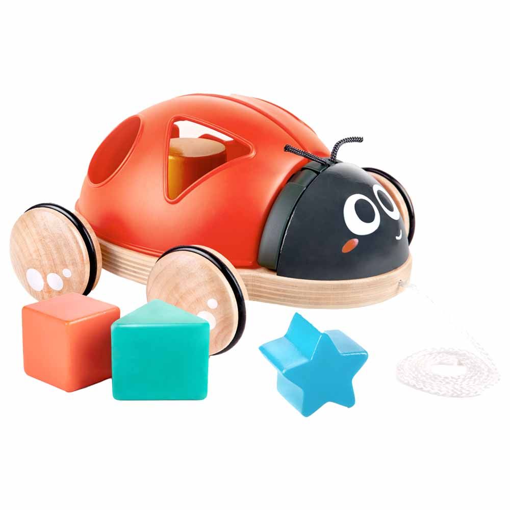 Hape - Ladybug Shape-Sorter Pull Along Toy 5pcs