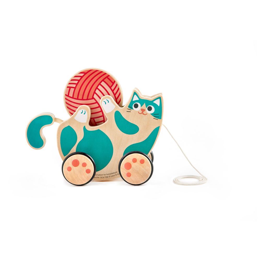 Hape - Roll & Rattle Kitten Pull Along Toy