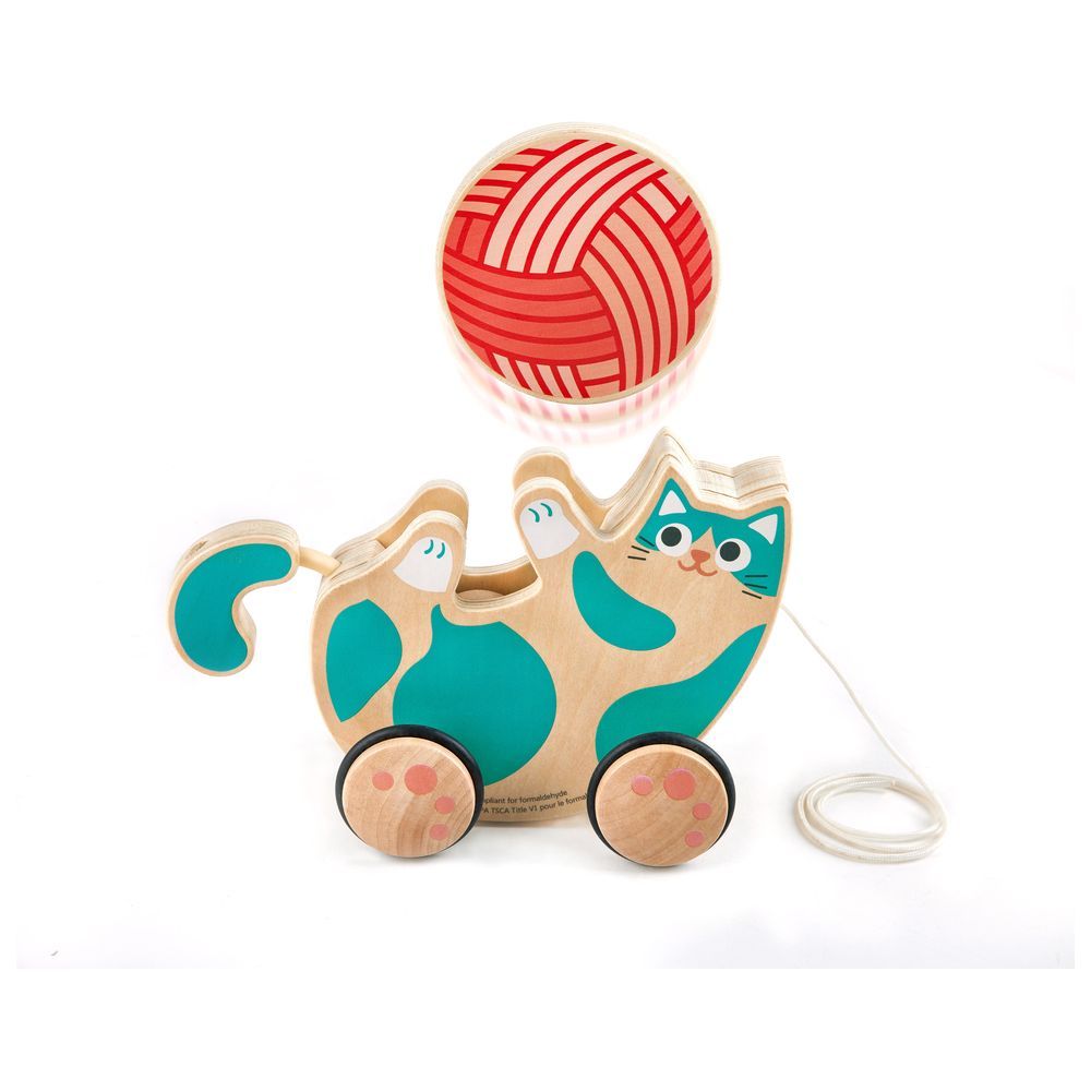 Hape - Roll & Rattle Kitten Pull Along Toy