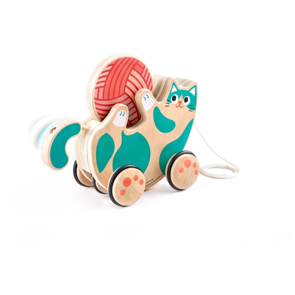 Hape - Roll & Rattle Kitten Pull Along Toy