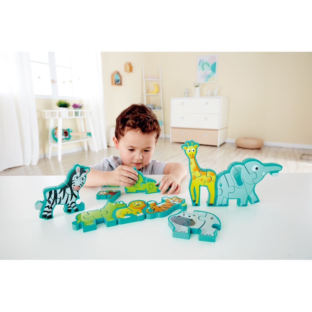 Hape - Double Sided Alphabet & Animal Wooden Puzzle 26pcs