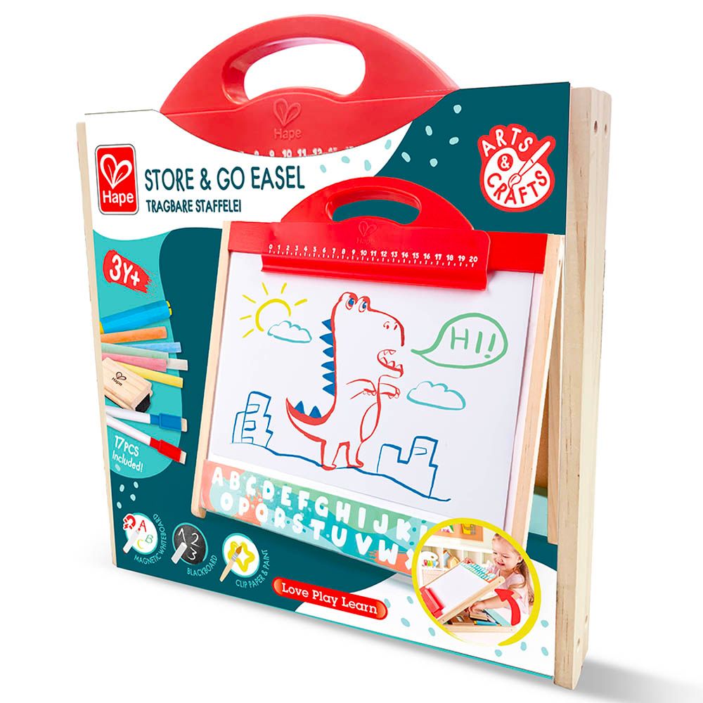 Hape - Foldable Double-side Tabletop Store & Go Easel