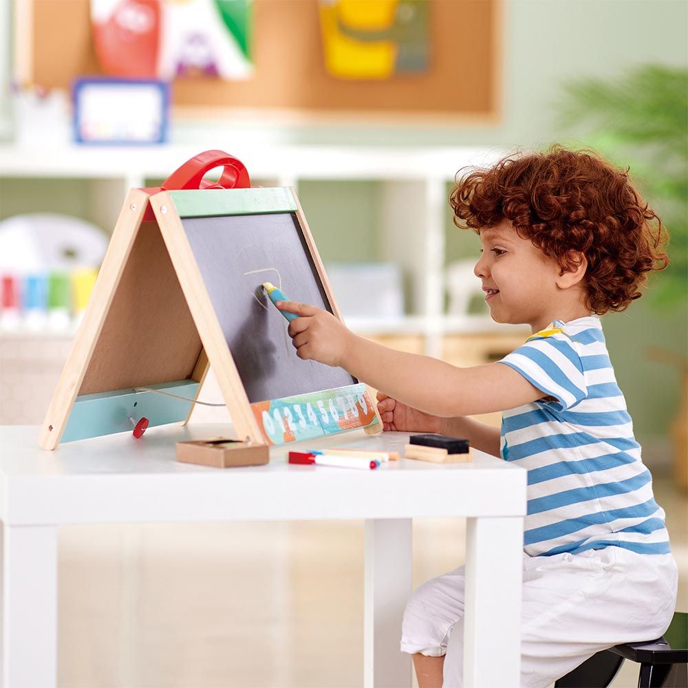 Hape - Foldable Double-side Tabletop Store & Go Easel