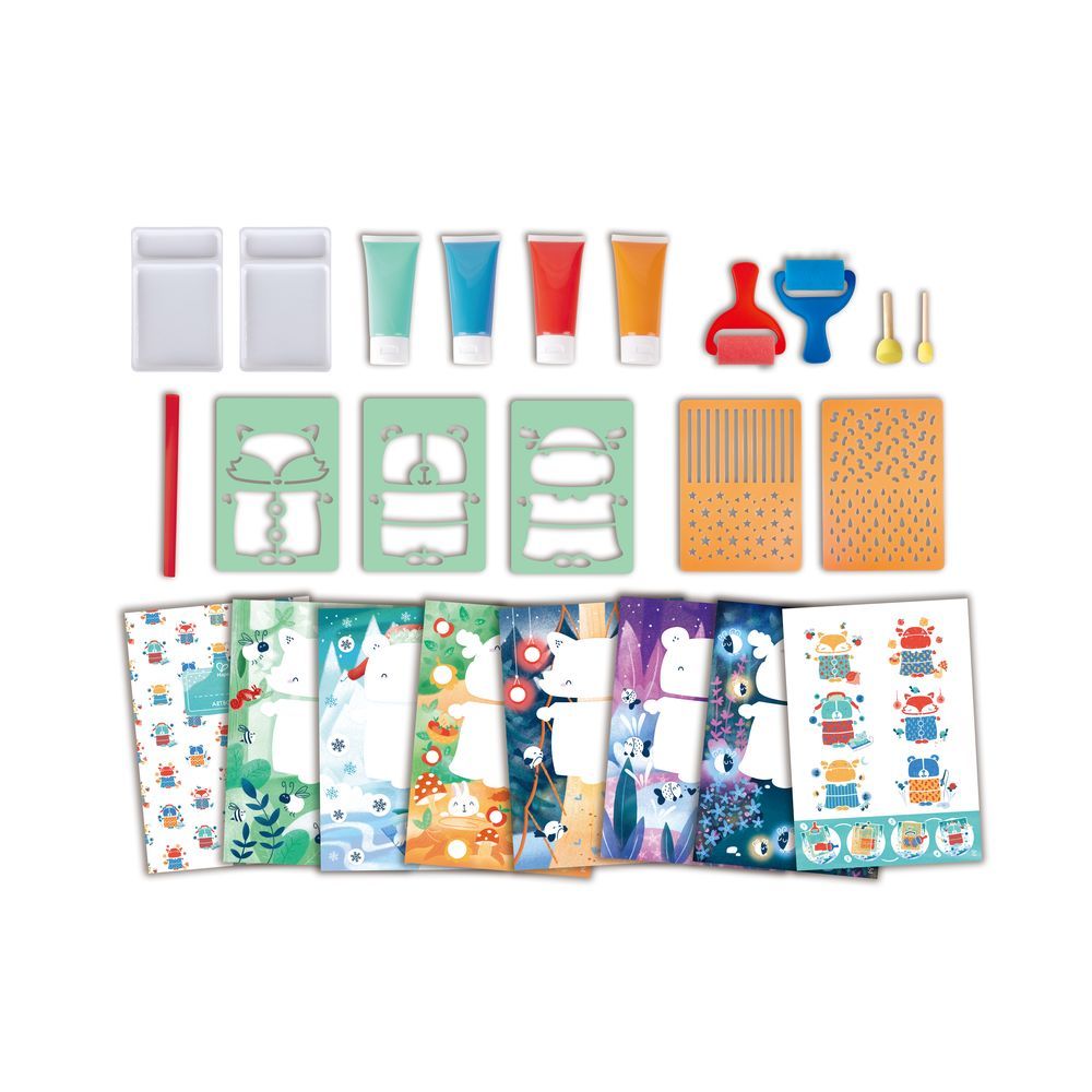 Hape - Sponge & Stencils Painting Activity Set