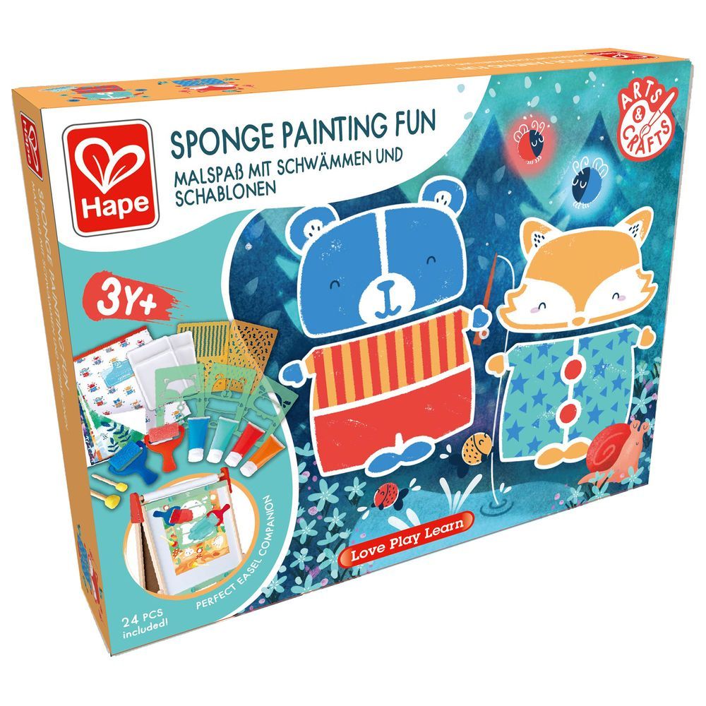 Hape - Sponge & Stencils Painting Activity Set