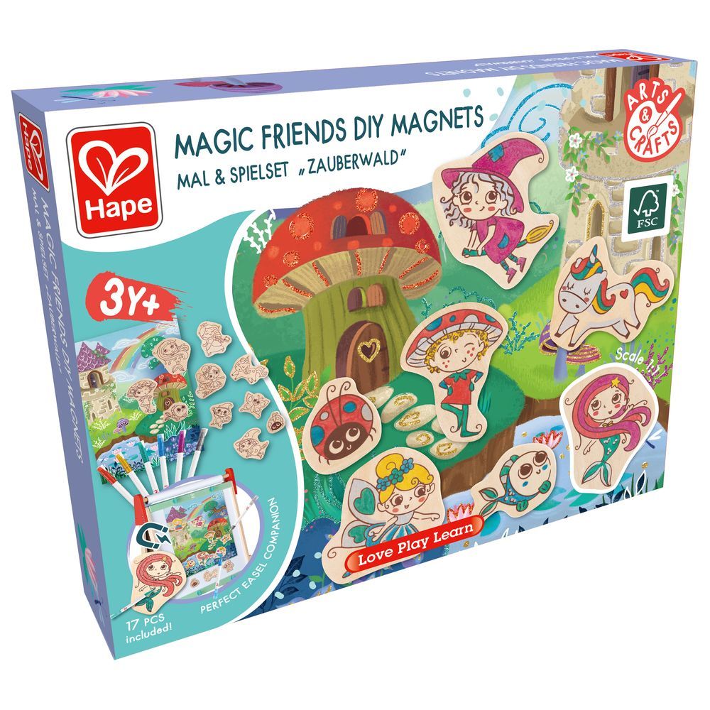 Hape - DIY Magic Friends Art & Craft Set w/ Wooden Magnets