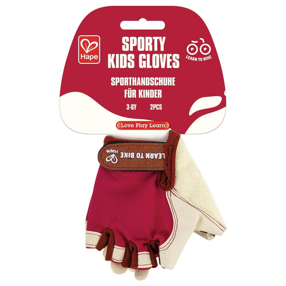 Hape - Sporty Kids Gloves - 3-6 years - Red