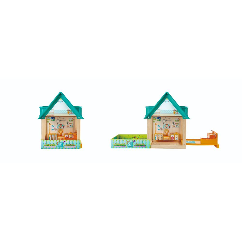 Hape - Furry Friend Vet Themed Wooden Dollhouse Set - 30pcs