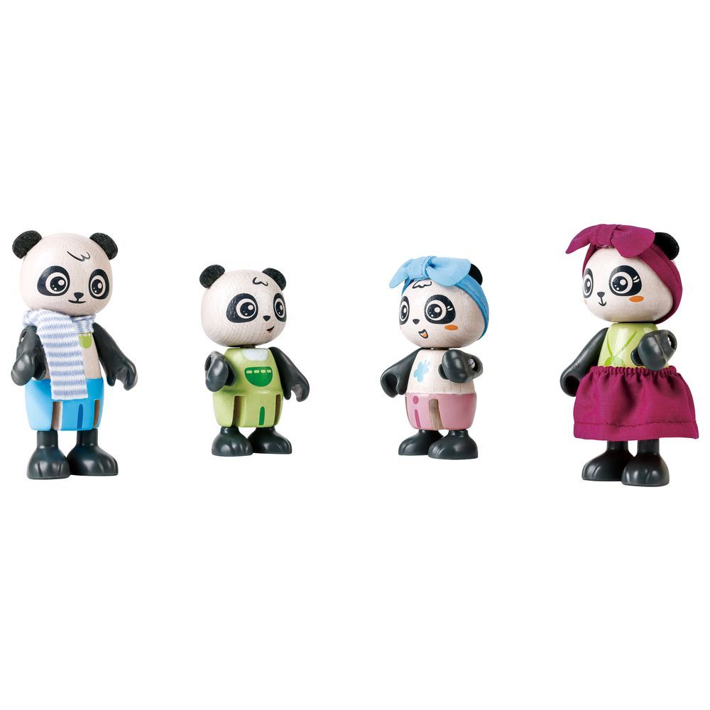 Hape - Panda's Bamboo House W/ 4 Family Dolls & Accessories 25pc