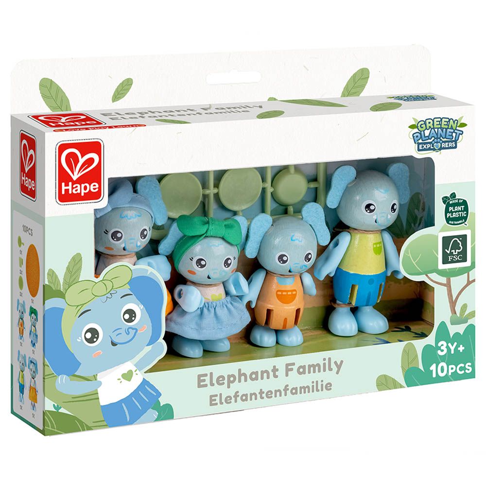 Hape - Green Planet Explorers FSC Elephant Family - 10pcs