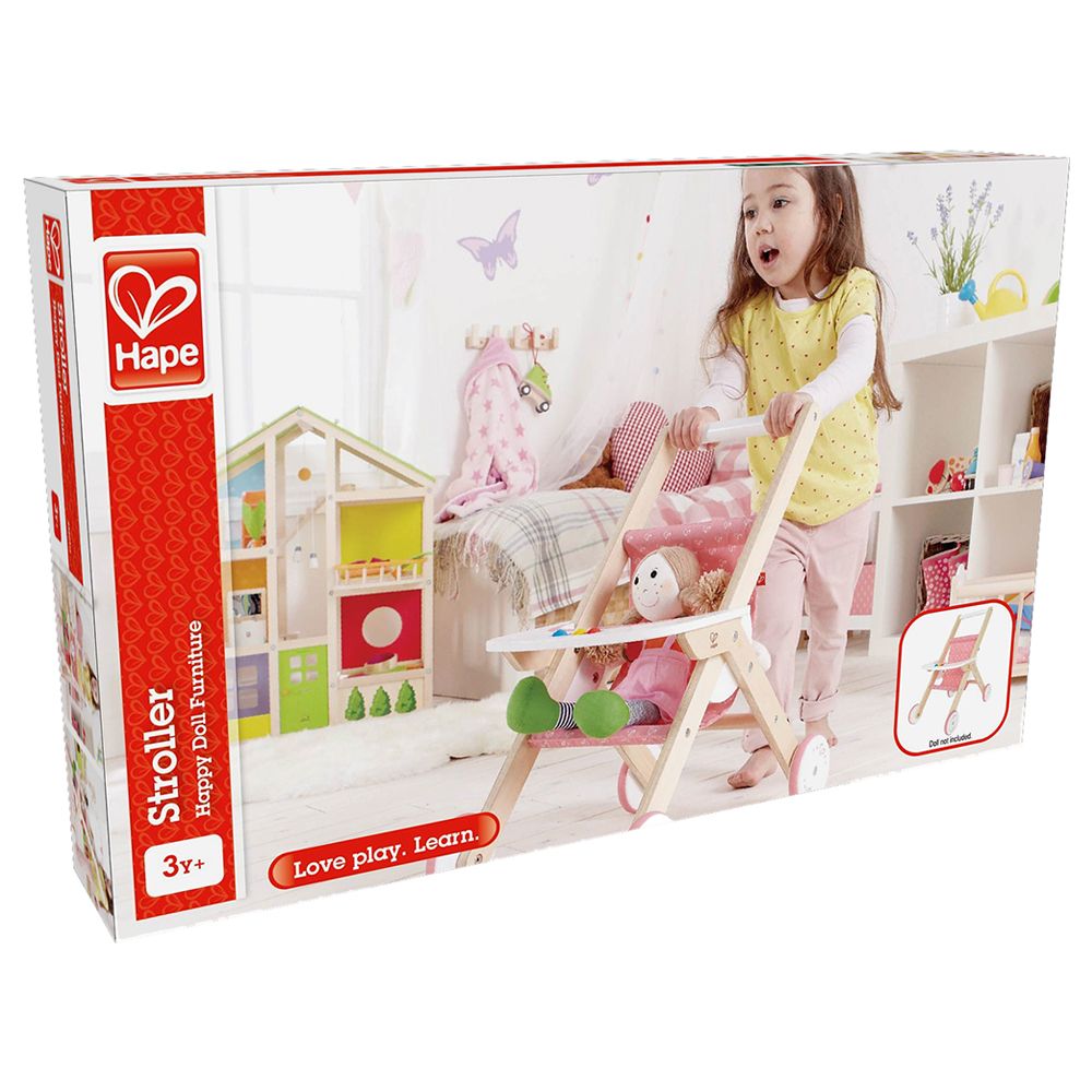 Hape - Wooden Stroller Toy for Baby Dolls