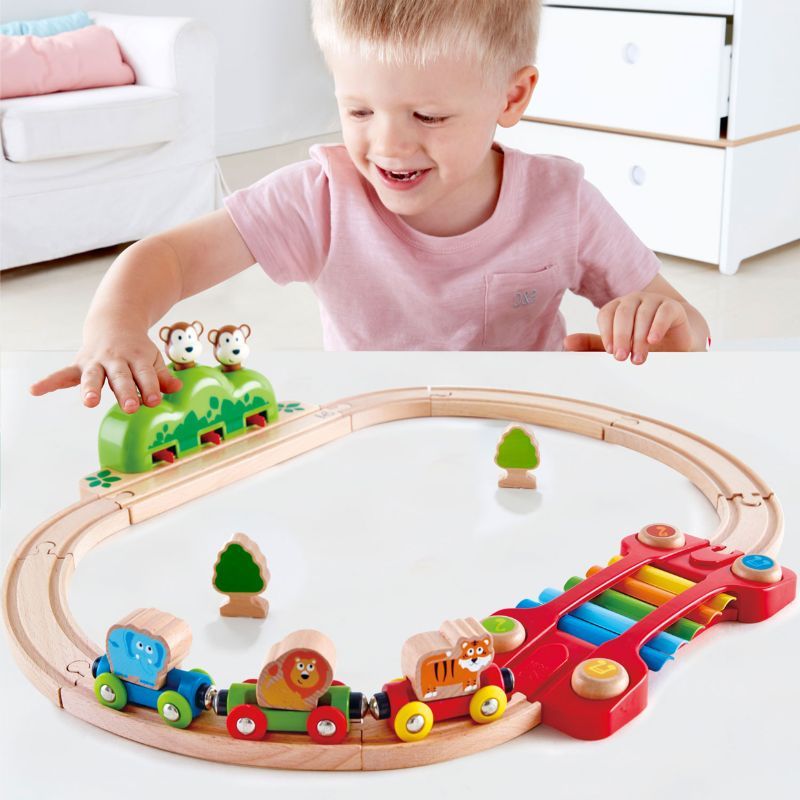 Hape - Music and Monkey Wooden Railway Playset w/ Xylophone