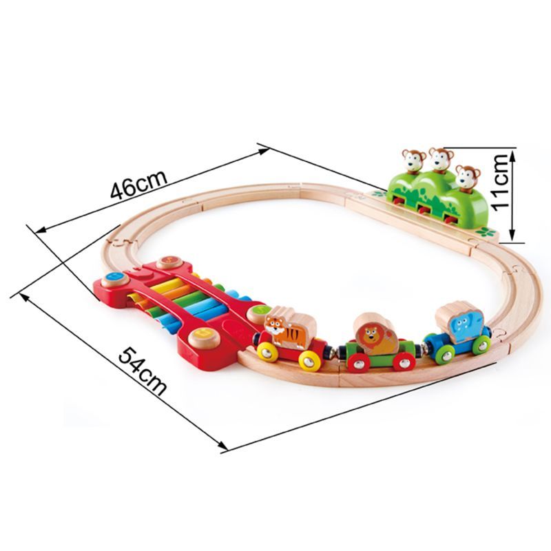 Hape - Music and Monkey Wooden Railway Playset w/ Xylophone