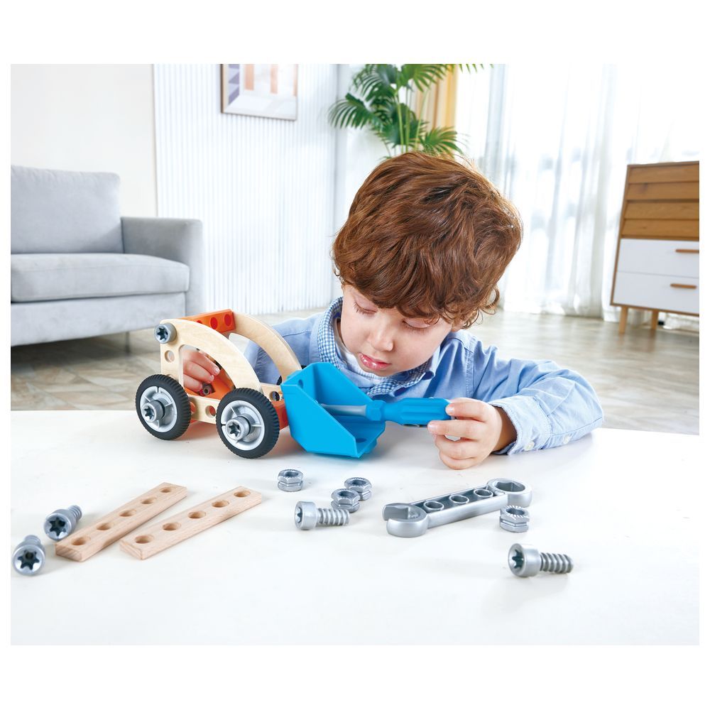 Hape - Build 'n' Drive Wooden Car Set STEAM Toy 37pcs