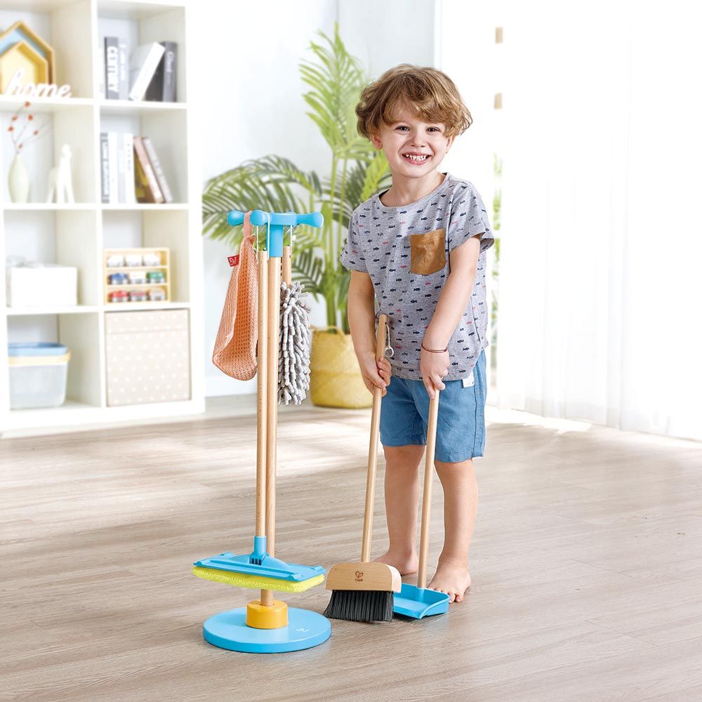 Hape - Clean-Up Broom Set Playroom Cleaning Playset - 6pcs