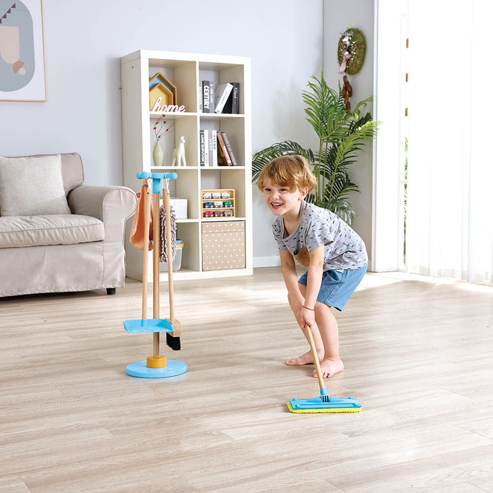 Hape - Clean-Up Broom Set Playroom Cleaning Playset - 6pcs