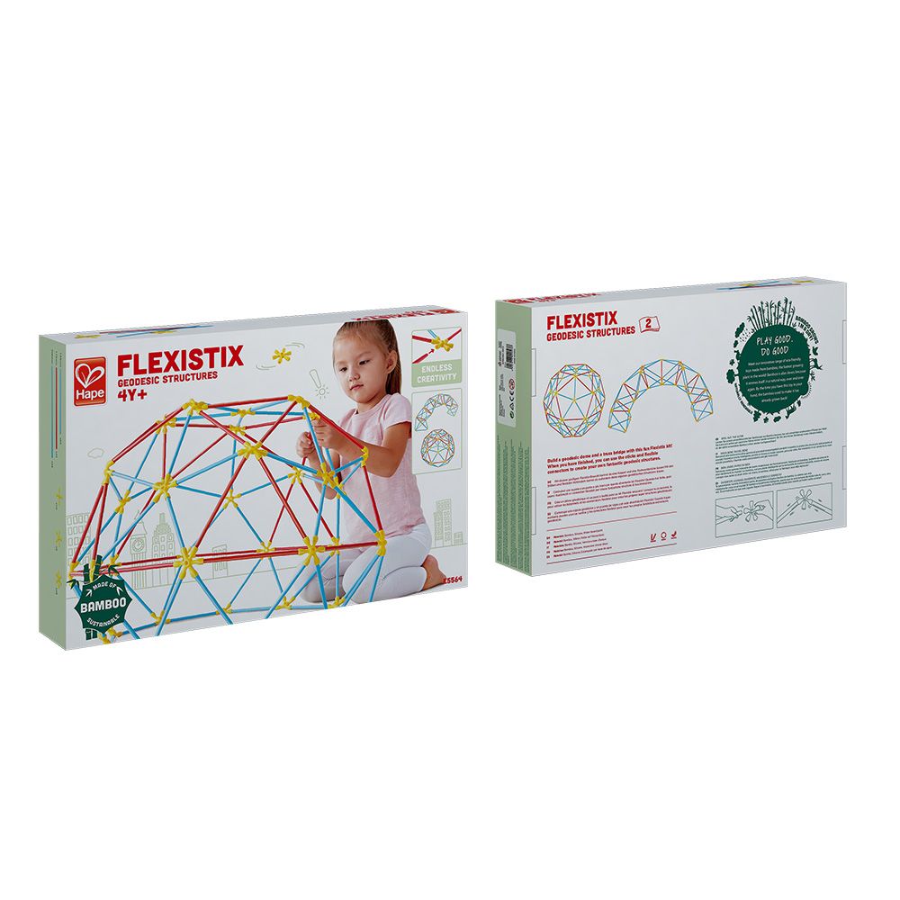 Hape - Flexistix Geodesic Structure Bamboo Building Kit - 177pcs