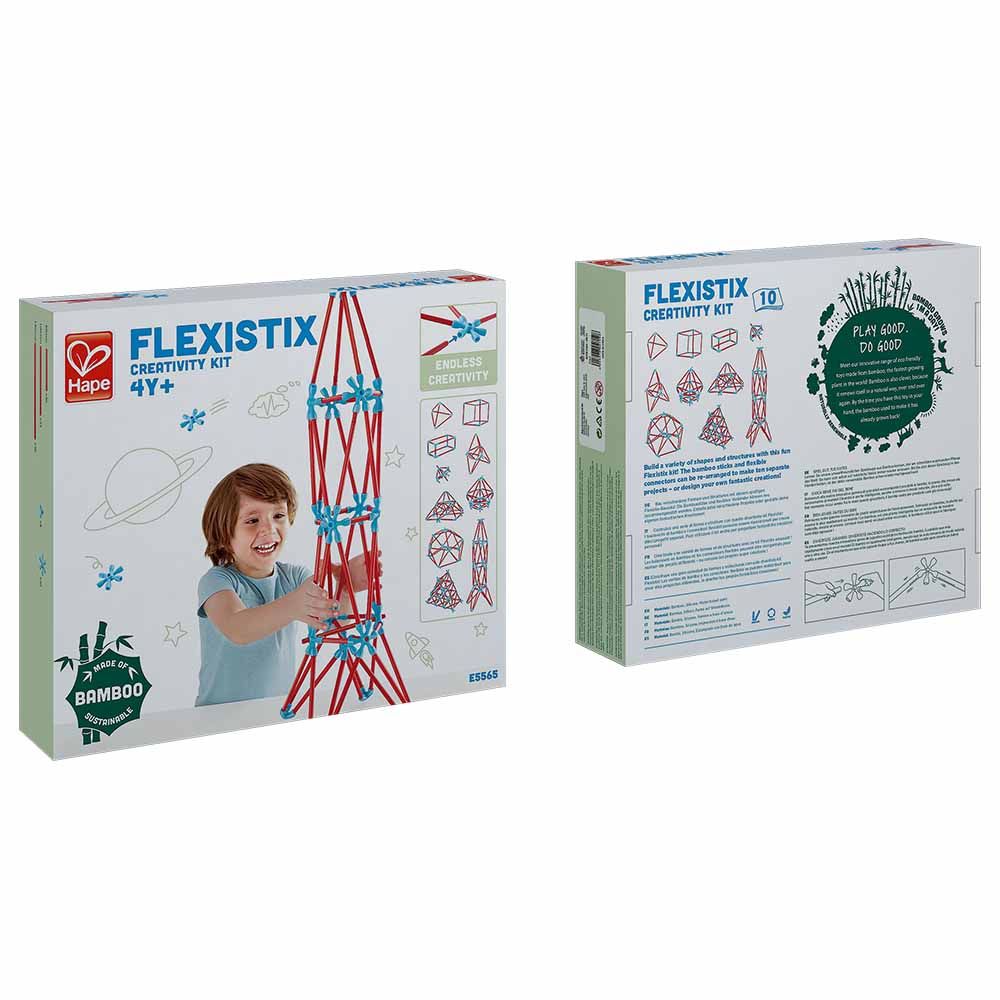 Hape - Flexistix Creativity Bamboo Construction Kit - 133pcs