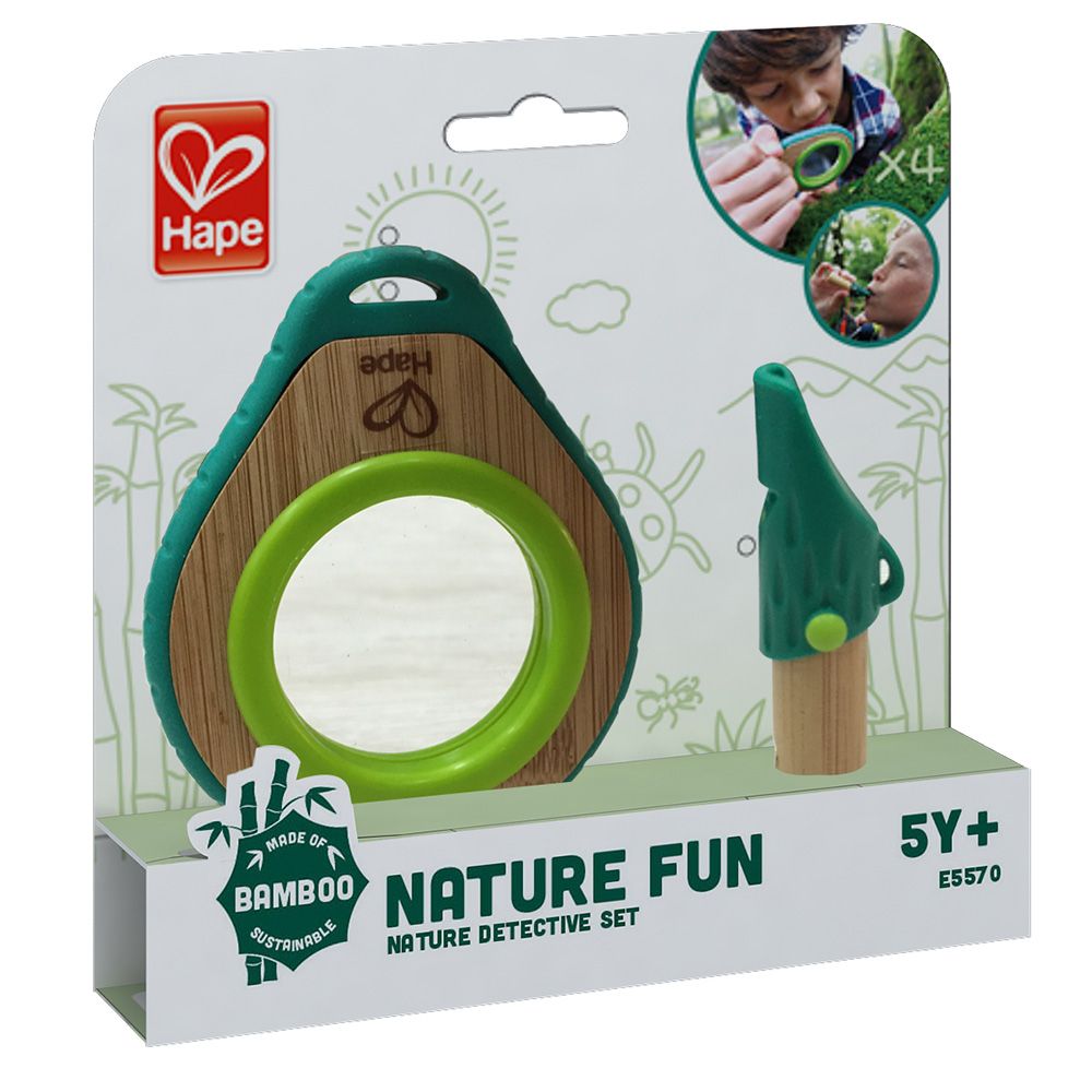 Hape - Nature Detective Bamboo Magnifying Glass & Whistle Set 